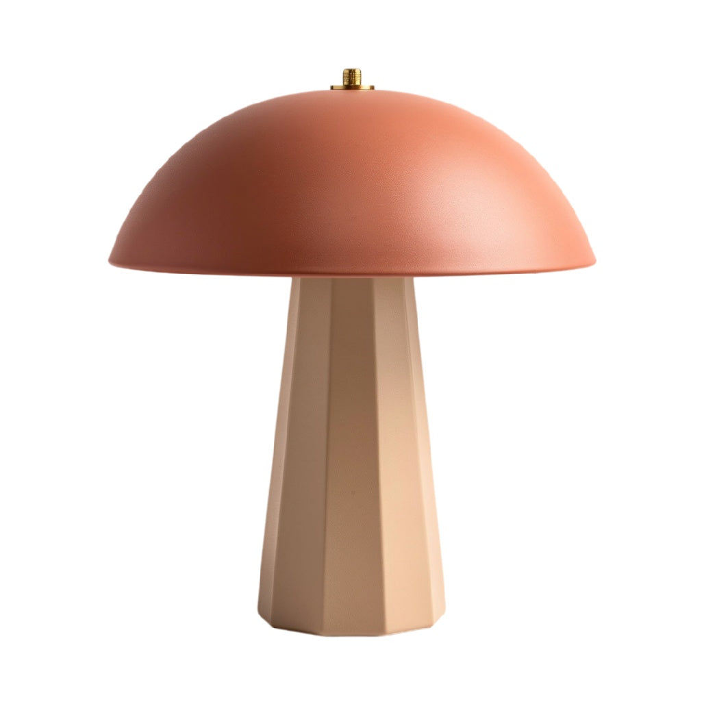 **Lampe de table moderne en forme de champignon avec base géométrique**