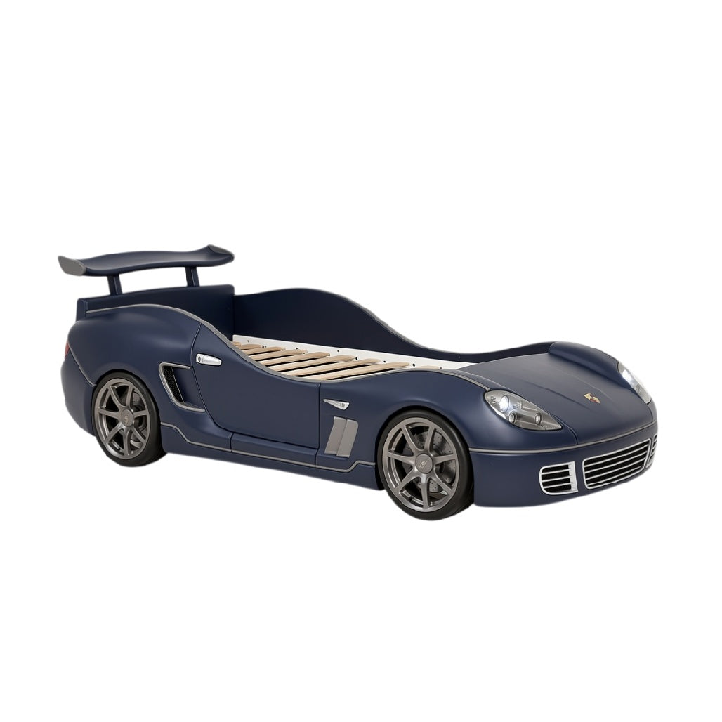 **Lit voiture de course en bois avec design moderne**